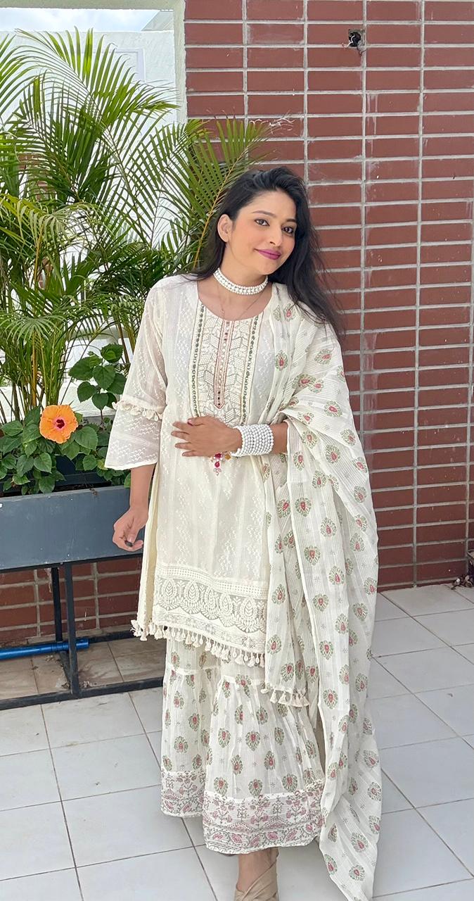 Mul Chanderi Cotton Sharara set
